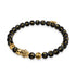 Mini Pixiu Feng Shui Armband | Kohlenstoffelement | Schwarzer Achat x 18 Karat Gold